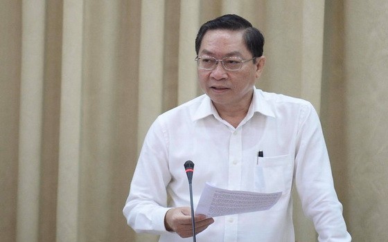 市衛生廳長阮晉炳在會上發言。（圖源：M.H）