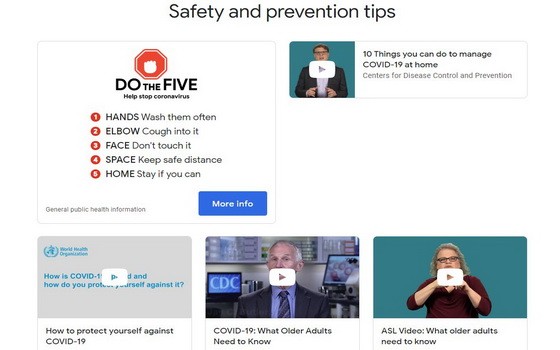 谷歌公司開設了一個關於新型冠狀病毒的網站，其中包含了目前正在全世界蔓延的新冠病毒的權威信息。（圖源：網站截圖）