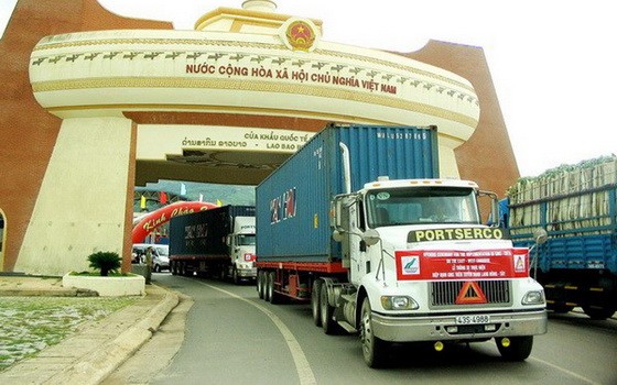 圖為越老邊境勞保國際口岸一瞥。（圖源：越通社）