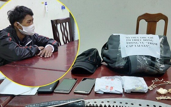 被抓獲的竊賊（左上小圖）與收回涉案財物。