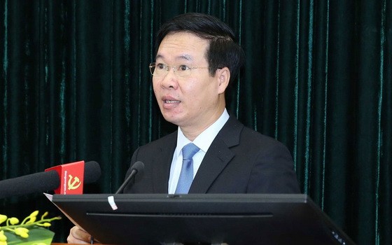 黨中央政治局委員、黨中央書記、中央宣教部長武文賞在科研會上致開幕詞。（圖源：越通社）