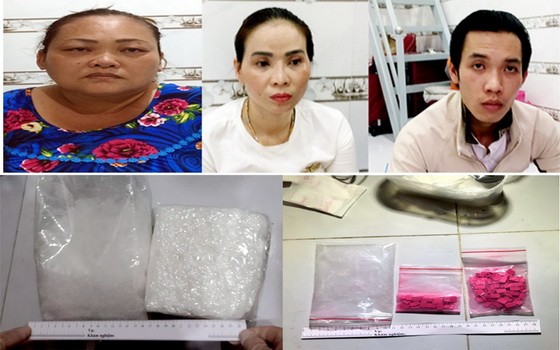 跨境運毒被警方人贓並獲，上左圖起依次為羅氏嬌、阮氏幸及鄧黃成。（圖源：警方提供）