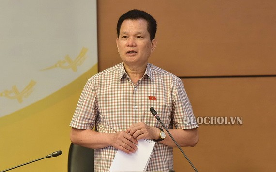 國會的社會問題委員會常務副主任裴仕利 在會上發言。（圖源：Quochoi.vn）