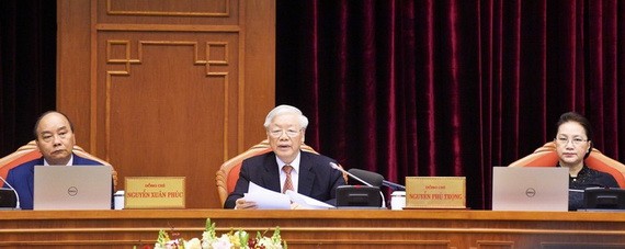 總書記、國家主席阮富仲會上致詞。（圖源：VOV）