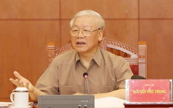 黨中央辦事處在總書記、國家主席阮富仲主持會議。（圖源：越通社）