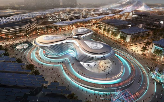從高處俯瞰的迪拜博覽中心。（圖源：互聯網）