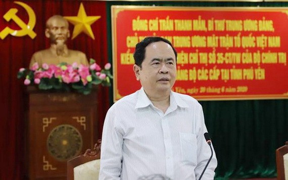 黨中央書記、越南祖國陣線中央委員會主席陳清敏會上致辭。(圖源:香葉)