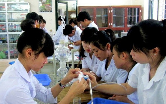 本市中學生在學習科技應用課程。