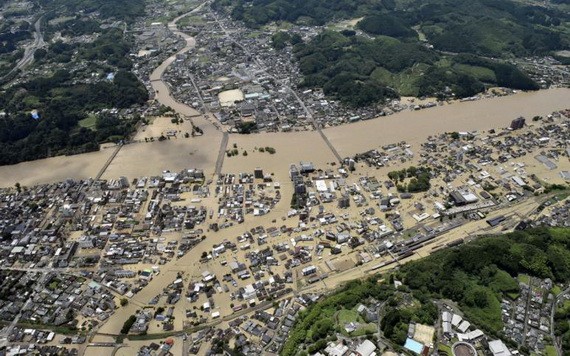 日本南部九州島區域近日暴雨成災,引發洪水和泥石流,。 (圖源:路透社)