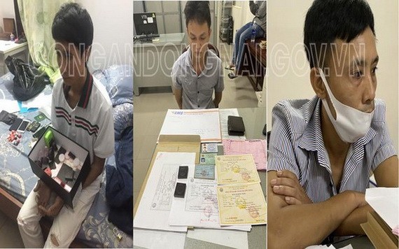 被刑拘的3名嫌疑人。(圖源:同奈公安機關)