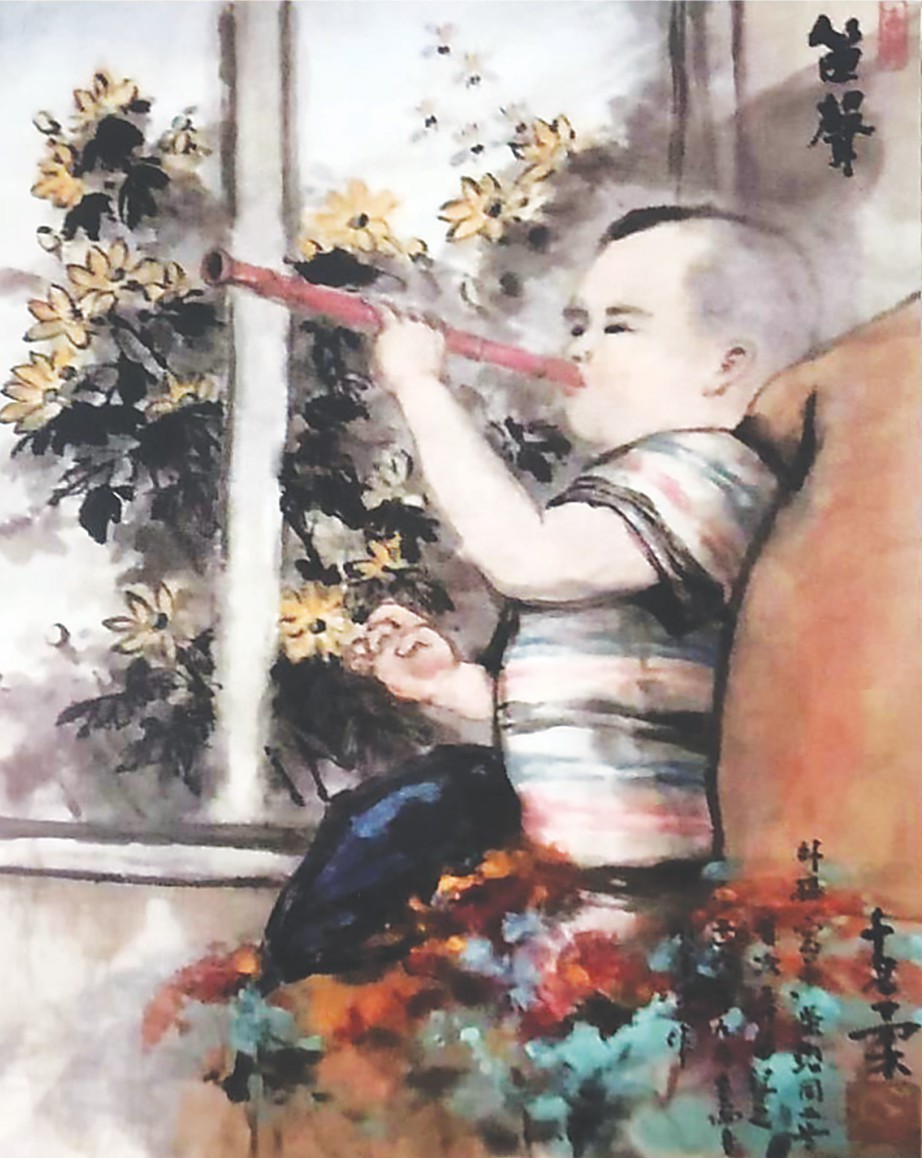 笛聲　李克柔 畫