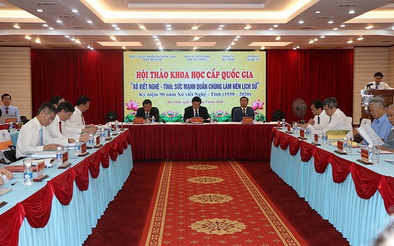 “乂靖-蘇維埃群眾力量譜寫歷史篇章90週年”科學研討會現場。（圖源：NDO）