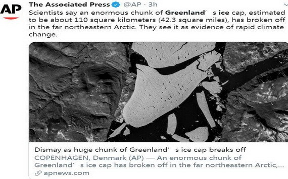 美聯社社交網站官方帳號截圖。