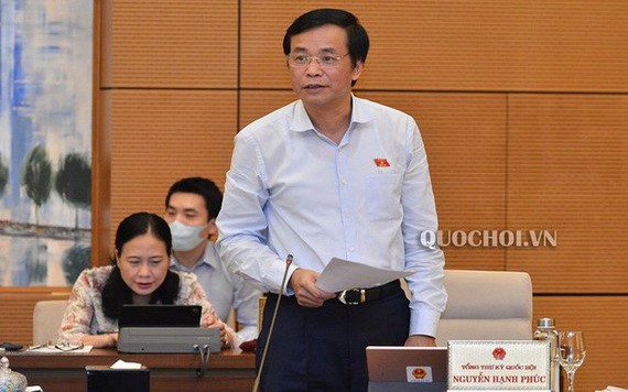 國會秘書長阮幸福在會上發言。（圖源：Quochoi.vn）