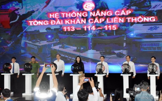 本市113、114、115急救總機連通升級系統啟動儀式。（圖源：越通社）