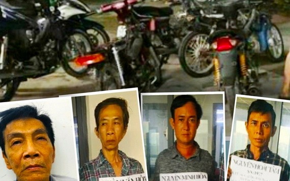 被捕的偷車銷贓團夥及涉案物證。（圖源：人民公安報）