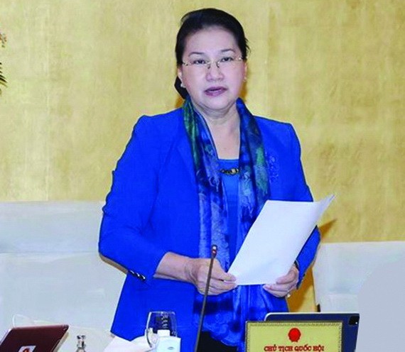 國會主席阮氏金銀。（圖源：越通社）