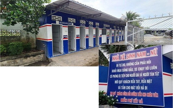 ↑衛生間區獲打掃得很潔淨。→親善的加油站豎立“獨一無二”的通報內容。