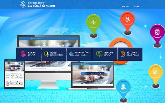 越南社保機關：全天候網上繳納社保醫保費功能已投入使用。（圖源：網站截圖）