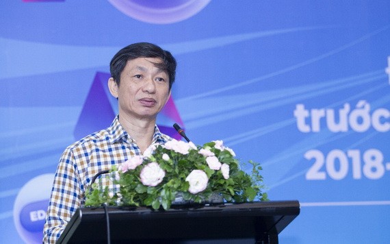 愛滋病防範局長阮黃隆在研討會上發言。（圖源：成山）