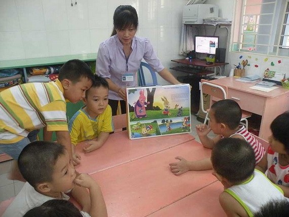 圖為平新郡四·三〇幼兒園師生們在上課。（圖源：寶珠）
