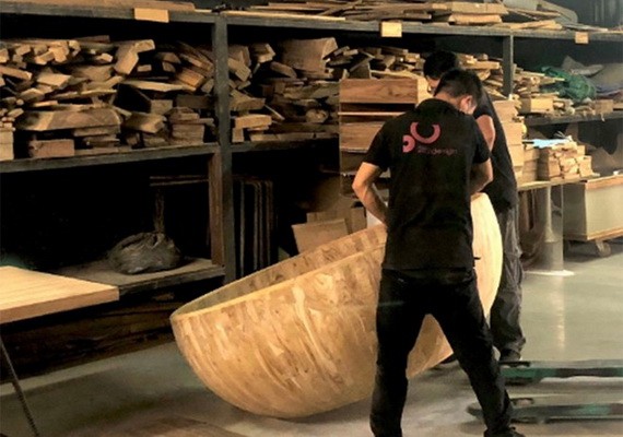 利用木屑來設計的一種產品。