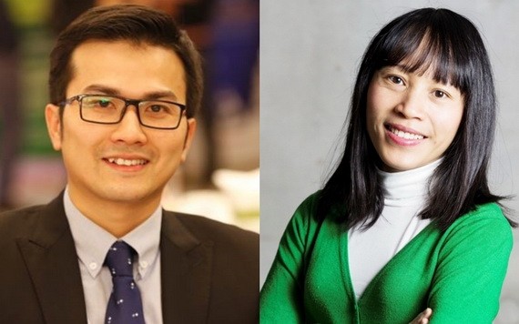 榮獲諾姆‧喬姆斯基獎項的兩名越南年輕科學家陳春柏副教授（左圖）及陳氏理教授。（圖源：VNN）