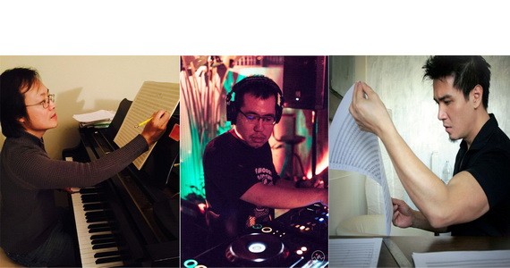 從左到右：音樂家克里斯多福‧王、陳友俊柏、宗室安。