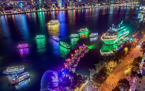 峴港市韓江美麗夜景一瞥。（圖源：互聯網）