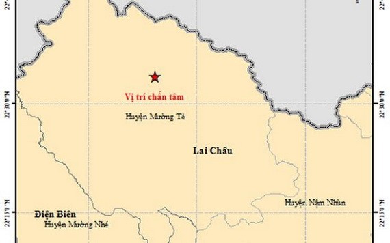 圖中星號表示震中位置。（圖源：地球物理院）