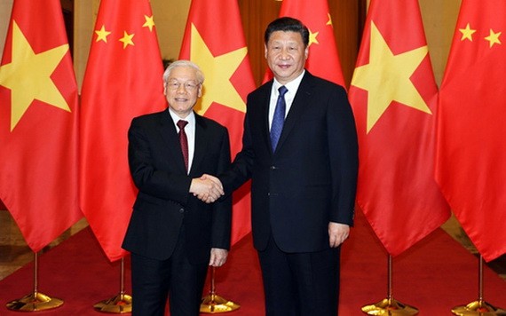 中越兩國領導合照。(圖源:越通社)