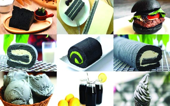 以竹炭為材料的美食。