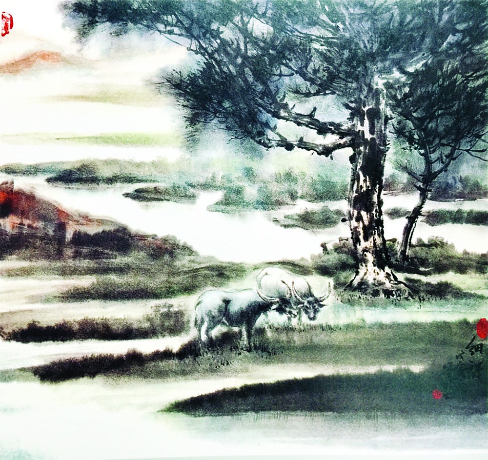 竊竊細語　張漢明 畫