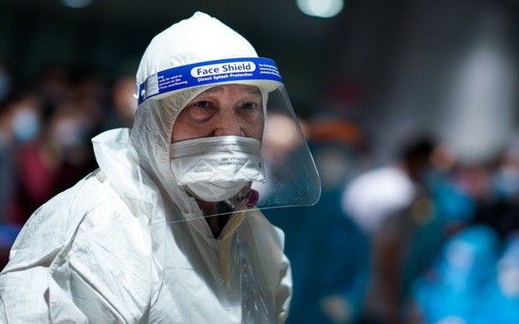 派駐新山一機場的疫情防控工作人員。（圖源：維校）