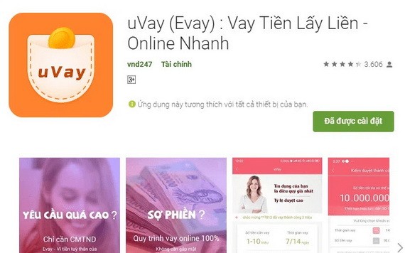 放高利貸的UVAY應用程式。（圖源：網頁截圖）