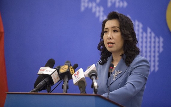 外交部發言人黎氏秋姮11日在記者會上回答記者提問。（圖源：紅阮）