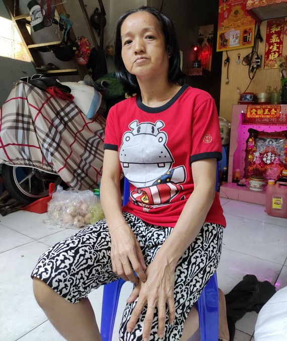 鄒月女的腫塊變大又痛，導致她呼吸、說話都很困難。