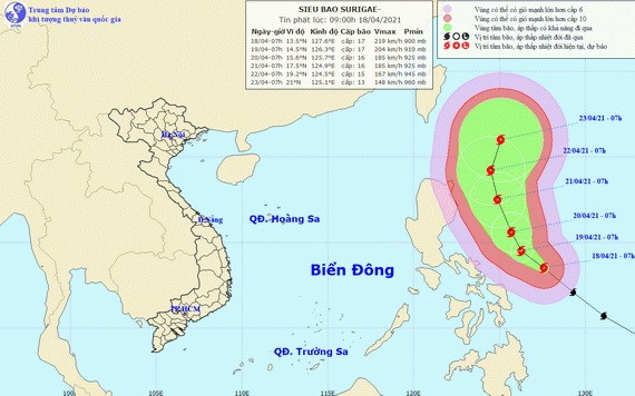 舒力基超強颱風的移動方向。（圖源：國家水文氣象預報中心）（）