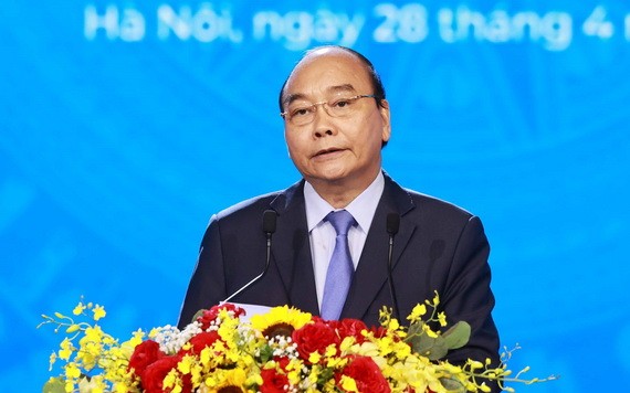 國家主席阮春福在會議上致詞。（圖源：統一）