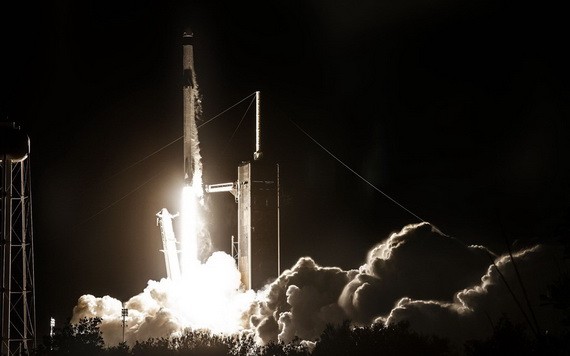 圖為獵鷹9號火箭4月23日發射成功。(圖源:SpaceX)