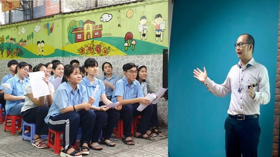 黎廷孝（右）與失聰孩子們接觸，感受到他們渴望學習和實現自己夢想。