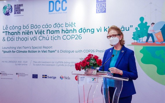 聯合國開發計劃署駐越南首席代表凱特林•維森在儀式上發言。（圖源：慶阮）