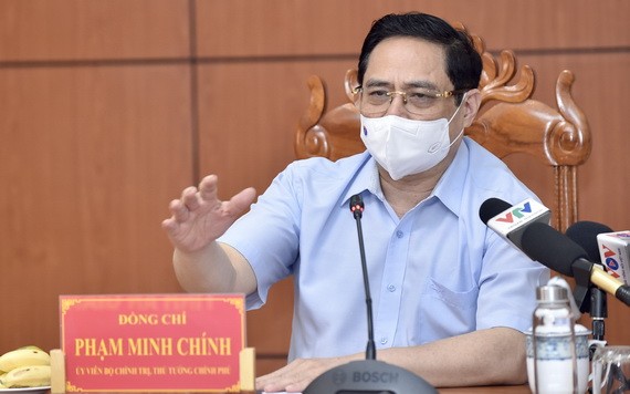 政府總理范明政在會議上發表講話。(圖源:VGP)