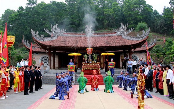圖為雄王始祖忌辰盛會一景。（圖源：秋莊）