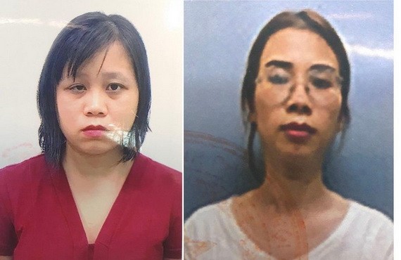 被起訴的兩名嫌犯丁氏雲(左)及阮玉葉。(圖源:警方提供)