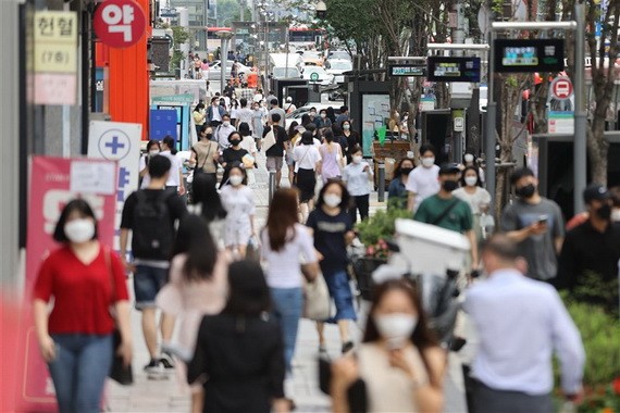 圖為首爾街頭上一景。(圖源:韓聯社)