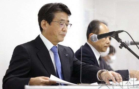 10月29日，ANA控股社長片野坂真哉舉行記者會。（圖源：共同社）