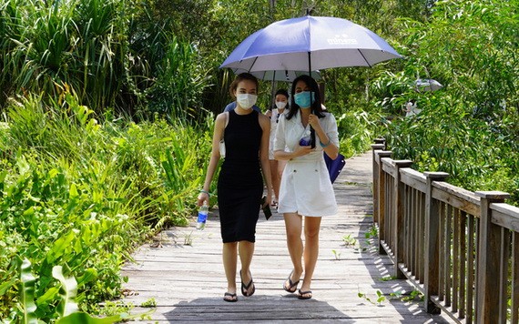 疫情期間巴地-頭頓省的試點度假村迎接遊客前來參觀遊覽。(圖:玉江)