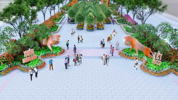 2022年阮惠春花街配景圖。(圖:黎軍)