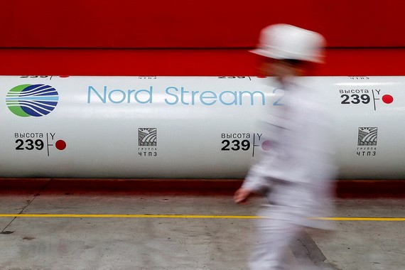 莫斯科時間29日12時58分,俄氣完成向“北溪-2”第二條支線的注氣工作。(示意圖:互聯網)